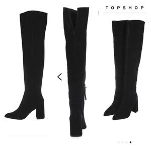 TOPSHOP Bounty Leather Suede Over the Knee Boots